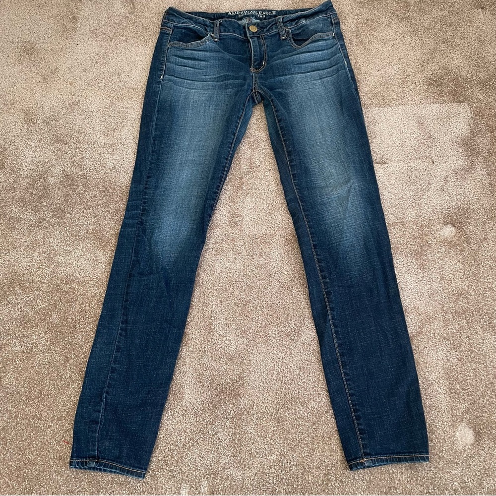 American Eagle Outfitters Women’s Blue LowRise Jegging Skinny Jeans Size 10 Long
